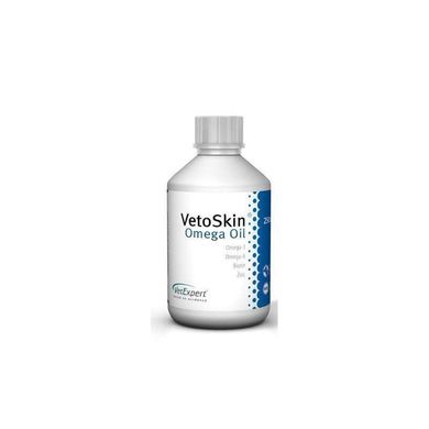 VetExpert (ВетЕксперт) VetoSkin Omega Oil - Харчова добавка у вигляді масла для здоров'я шкіри і шерсті кішок і собак 250 мл
