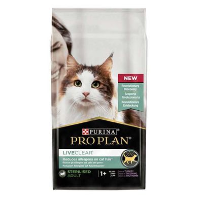 Pro Plan (Про План) LiveClear Sterilised Turkey - Сухой полнорационный корм с индейкой для стерилизованных котов и кошек 1,4 кг