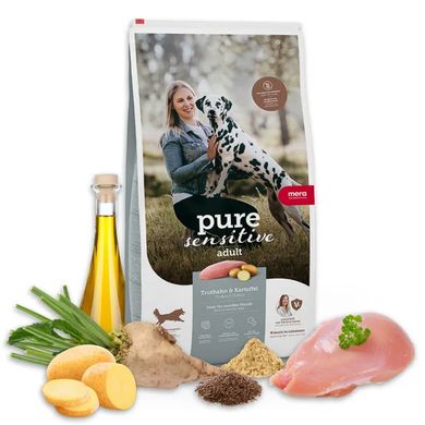 Mera (Мера) Dog Pure Sensitive Fresh meat Turkey&Kartoffel - Сухой беззерновой корм с индейкой и картофелем для собак 12,5 кг