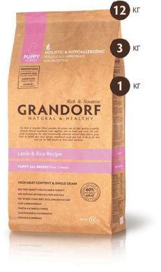 Grandorf (Грандорф) Lamb & Brown Rice Puppy - Сухой корм с ягненком и рисом для щенков всех пород собак 1 кг