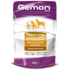 Gemon (Джемон) Dog Puppy&Junior Chunkies with Chicken - Вологий корм з куркою для цуценят всіх порід віком від 2 до 10 місяців (шматочки в желе) 100 г