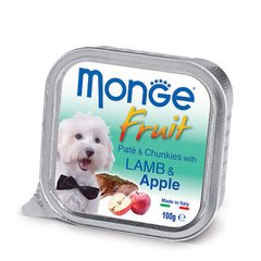 Monge (Монж) DOG FRUIT - Нежный паштет с ягненком и яблоком для собак 100 г