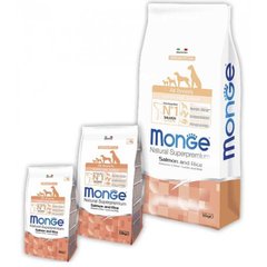 Monge (Монж) Natural Superpremium All Breeds Puppy & Junior - Сухой корм с лососем и рисом для щенков всех пород 800 г