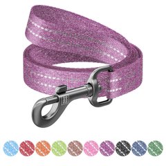 Collar (Коллар) WAUDOG Re-cotton - Поводок светоотражающий для собак из восстановленного хлопка 1,5х300 см Фиолетовый