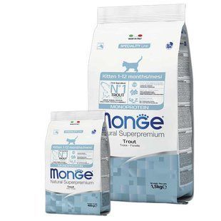 Monge (Монж) Cat Monoprotein Kitten - Сухой корм с форелью для котят, 400 г