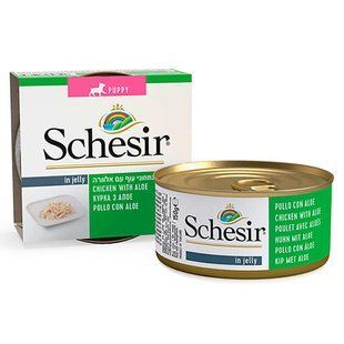 Schesir (Шезир) Puppy Chicken & Aloe - Консервированный корм с курицей и алоэ для щенков 150 г