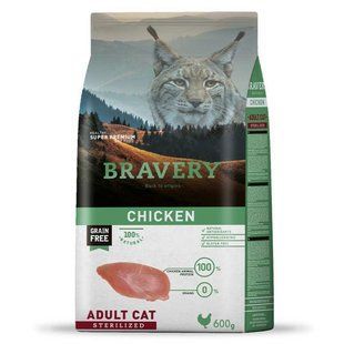 Bravery (Бравері) Chicken Adult Cat - Сухий корм з куркою для дорослих котів, 600 г
