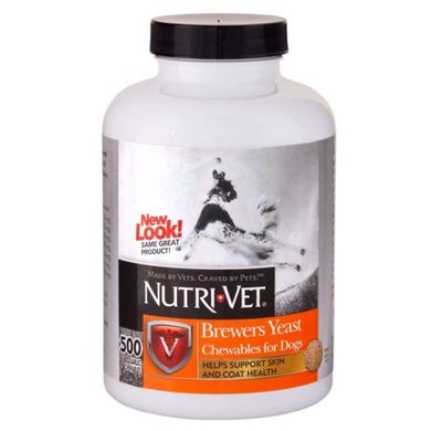 Nutri-Vet (Нутри-Вет) Brewers Yeast with Grarlic - Комплекс таблеток для шерсти собак 500 шт./уп.