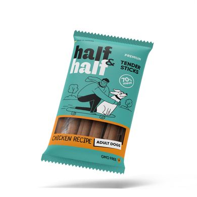 Half&Half (Хаф енд Хаф) ласощі для собак у формі м'ясних паличок з куркою, 100 г