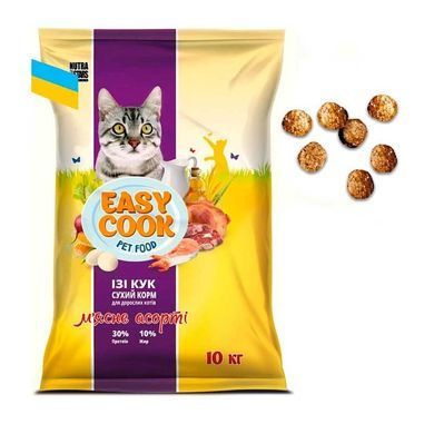 Nutra Five Stars (Нутра Файв Старс) Easy Cook - Сухой корм мясное ассорти для котов, 10 кг