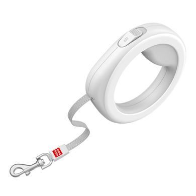 Collar (Коллар) WAUDOG - Круглый поводок-рулетка для собак, лента (2,9 м, до 40 кг) XS-M Белый