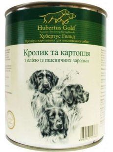 Hubertus Gold (Хубертус Голд) Консервированный корм "Кролик и картошка" для активных собак, 800 г
