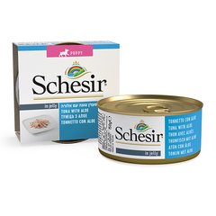 Schesir (Шезір) Puppy Tuna & Aloe - Консервований корм з тунцем і алое для цуценят (шматочки в желе) 150 г