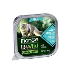 Monge (Монж) BWild Grain Free Wet Cod Fish Adult Cat - Консервований беззерновий корм з тріски для дорослих кішок (паштет) 100 г