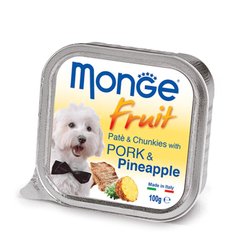 Monge (Монж) DOG FRUIT - Нежный паштет со свининой и кусочками ананаса для собак 100 г