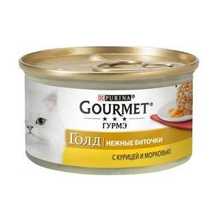 Gourmet (Гурме) Gold - Консервований корм "Ніжні биточки" з куркою і морквою для котів 85 г