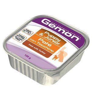 Gemon (Джемон) Dog Puppy&Junior Turkey - Влажный корм с индейкой для щенков от 2 до 10 месяцев собак всех пород (паштет) 150 г