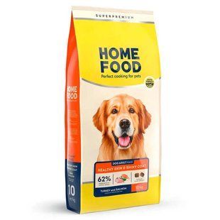 Home Food (Хоум Фуд) Adult Maxi - Сухий корм Здорова шкіра і блиск шерсті &laquo;Індичка та лосось&raquo; для дорослих собак великих порід, 10 кг