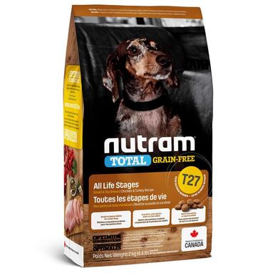 Nutram (Нутрам) T27 Total Grain-Free Turkey & Chiken Small Breed Dog - Сухой беззерновой корм с индейкой и курицей для собак мелких пород на всех стадиях жизни 320 г