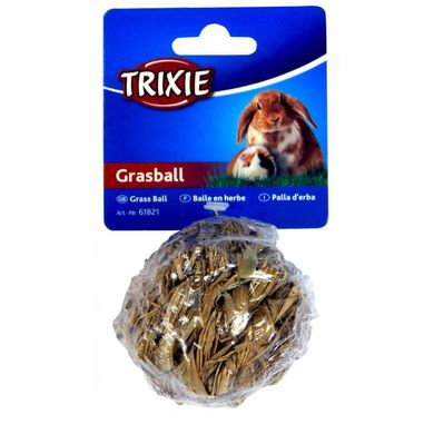 Trixie (Трикси) Grass Ball with bell - Плетёный мяч из травы с колокольчиком для грызунов 6 см