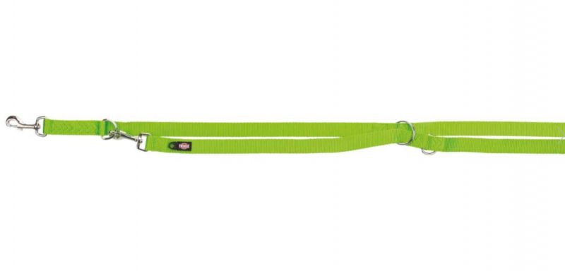 Trixie (Трикси) Premium Adjustable Leash 3 stage - Поводок-перестежка для собак с 3-мя этапами регулировки 2,5х200 см Ярко-зеленый