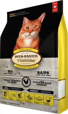 Oven-Baked (Овен-Бекет) Tradition Chicken Formula Adult Cat - Cухий корм зі свіжим м'ясом курки для котів 350 г