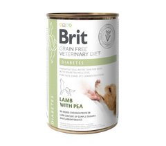 Brit GF Veterinary Diet (Брит Ветеринари Диет) Dog Diabetes - Влажный корм с ягненком для собак с сахарным диабетом 400 г