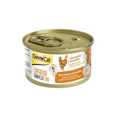 GimCat (ДжимКэт) SUPERFOOD ShinyCat Duo - Консервированный корм с курицей и морковью для котов (кусочки в бульоне) 70 г