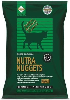 Nutra Nuggets (Нутра Нагетс) Indoor Hairball Control for Cats - Сухой корм с курицей для предотвращения появления комочков шерсти у домашних котов 1 кг