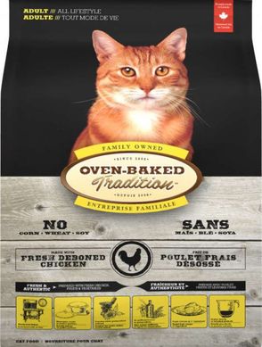 Oven-Baked (Овен-Бэкет) Tradition Chicken Formula Adult Cat - Cухой корм со свежим мясом курицы для кошек 350 г
