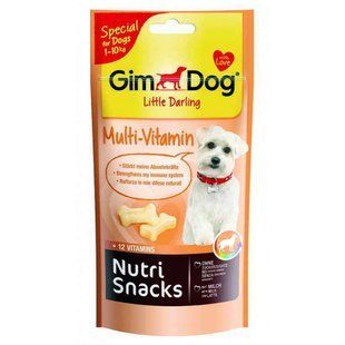 GimDog (ДжимДог) LITTLE DARLING Nutri Snacks Multi-Vitamin - Мультивітамінні ласощі для підтримки імунітету собак дрібних порід, 40 г