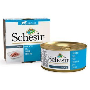 Schesir (Шезир) Tuna - Консервированный корм с тунцом для взрослых собак (кусочки в желе) 150 г