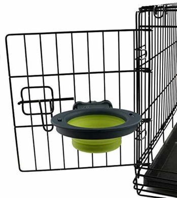 Dexas (Дексас) Collapsible Kennel Bowl - Складная миска с креплением для клетки для собак и кошек 240 мл Голубой