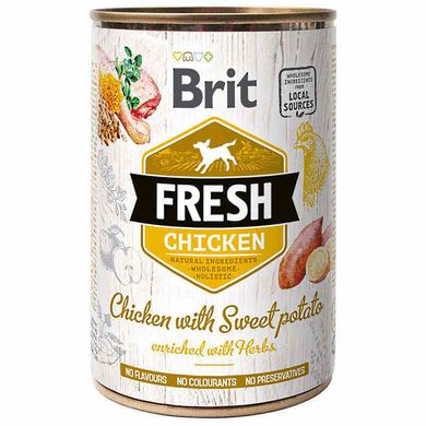 Brit (Брит) Fresh Chicken & Sweet Potato - Консервы с курицей и бататом для собак 400 г