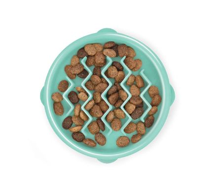Outward Hound (Аутвард Хаунд) Fun Feeder Slo-Bowl Tiny - Миска-лабиринт волна для медленного кормления собак XS Мятный