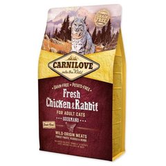 Carnilove (Карнілав) Fresh Chicken & Rabbit for Adult Cats Gourmand - Сухий беззерновий корм з кроликом і куркою для дорослих котів 400 г