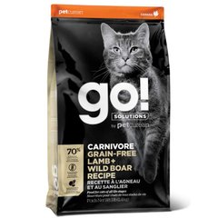 GO! (Гоу!) SOLUTIONS Carnivore Grain Free Lamb + Wild Boar Recipe (30/14) - Сухой беззерновой корм с ягненком и мясом дикого кабана для котят и взрослых кошек 1,36 кг