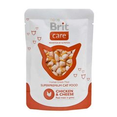 Brit Care (Бріт Кеа) Cat Chicken & Cheese pouch - Вологий корм з куркою та сиром для дорослих котів (паучі) 80 г