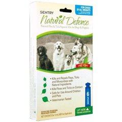 Sentry (Сентри) Natural Defense Flea & Tick Squeeze-On - Натуральные капли от блох и клещей для собак, 1 пипетка 1 пипетка