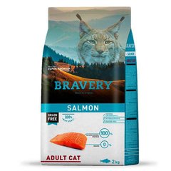Bravery (Бравери) Salmon Adult Cat - Сухой беззерновой корм с лососем для взрослых котов 2 кг