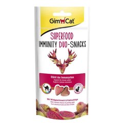 GimСat (ДжимКет) SUPERFOOD Immunity Duo-snakcs - Ласощі для котів з дичиною і опунцією для підтримки імунітету 40 г