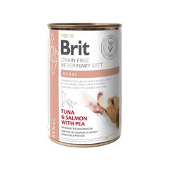 Brit GF Veterinary Diet (Брит Ветеринари Диет) Dog Renal - Беззерновой влажный корм с тунцем и лососем для собак с хронической почечной недостаточностью 400 г