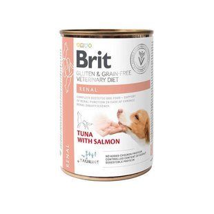 Brit GF Veterinary Diet (Бріт Ветерінарі Дієт) Dog Renal - Беззерновий вологий корм з тунцем та лососем для собак із хронічною нирковою недостатністю, 400 г