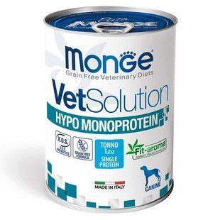 Monge (Монж) VetSolution Wet Hypo Canine - Влажный корм с тунцом для взрослых собак с чувствительным пищеварением, 400 г